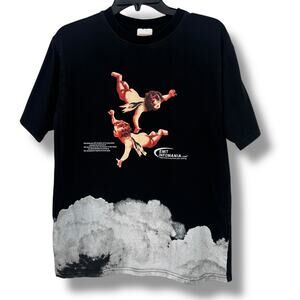 Vancarthell Black T Shirt Mens Size Large Cherubs Clouds Art Quote Graphic Tee